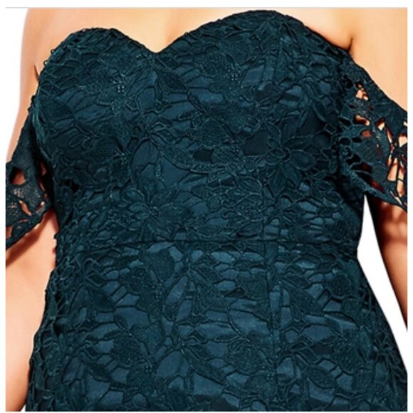 City Chic Deep Teal Dress. New With Tags - Picture 3 of 9